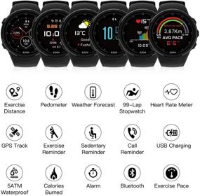 img 3 attached to EZON T958 GPS Running Sport Smart Bluetooth Watch with Philips Heart Rate Monitoring Compatibility