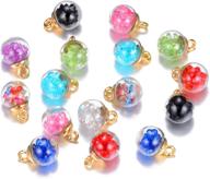 📿 colorful mix assorted-colors antique charms glass ball pendant craft accessory with rhinestone beads: diy jewelry making supply (11719) logo