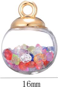 img 3 attached to 📿 Colorful Mix Assorted-Colors Antique Charms Glass Ball Pendant Craft Accessory with Rhinestone Beads: DIY Jewelry Making Supply (11719)