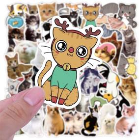 img 2 attached to Waterproof Cat Stickers - 50-Pack Homabachyco Vinyl Decals for Snowboard, Bicycle, Phone, Computer, Keyboard, Car Window, Bumper, Wall, Luggage - DIY Graffiti Patches for Kids