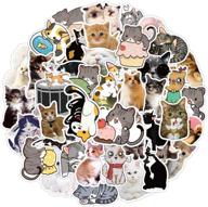 waterproof cat stickers - 50-pack homabachyco vinyl decals for snowboard, bicycle, phone, computer, keyboard, car window, bumper, wall, luggage - diy graffiti patches for kids logo