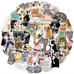 img 4 attached to Waterproof Cat Stickers - 50-Pack Homabachyco Vinyl Decals for Snowboard, Bicycle, Phone, Computer, Keyboard, Car Window, Bumper, Wall, Luggage - DIY Graffiti Patches for Kids