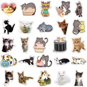 img 1 attached to Waterproof Cat Stickers - 50-Pack Homabachyco Vinyl Decals for Snowboard, Bicycle, Phone, Computer, Keyboard, Car Window, Bumper, Wall, Luggage - DIY Graffiti Patches for Kids