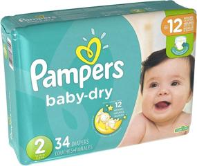 img 2 attached to 👶 Pampers Baby Dry Diapers Size 2 (12-18 pounds) - Pack of 34 diapers