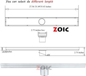img 1 attached to 🚿 Zoic Linear Stealth Floor Grate: 31.49" Stainless Steel Drain for Stylish Bathroom Showers (800MM)