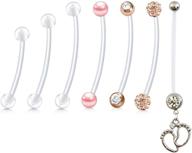 🤰 qwalit 14g pregnancy belly button rings maternity navel rings 38mm for women girls dangle flexible bioplast navel piercing bar clear belly rings retainer 32mm 36mm 38mm - enhanced seo logo