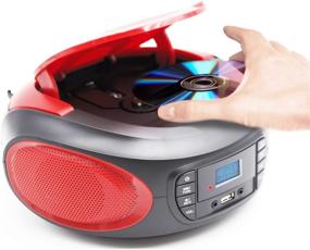 img 2 attached to 🔴 Лаусон Вудсаунд LLB596 Бумбокс: Портативный CD-плеер с MP3, USB, светодиодными огнями и разъемом для наушников - Идеально подходит для детей (Красный)