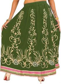img 2 attached to Exotic India Printed Embellished Border Women's Clothing