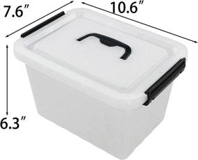 img 3 attached to 🗄️ Kekow 6 L Clear Storage Box with Latch - 4-Pack, Black Handle - Strong & Durable Plastic Container for Organizing and Storing