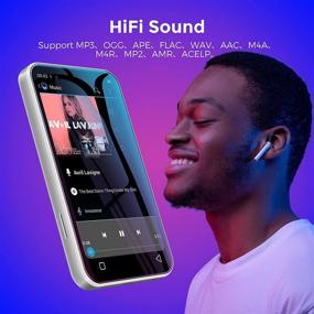 img 1 attached to 🎶 TIMMKOO WiFi Mp3 Player with Bluetooth: 4.0" Full Touch Screen, WiFi Transfer, HiFi Sound, FM Radio, Recorder, Ebook, Browser - White