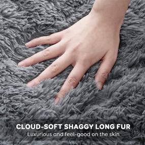 img 3 attached to 🐾 Soft & Cozy Faux Fur Weighted Blanket for Adults - 15lbs, Pawque Warm Fuzzy Sherpa Throw - Super Soft & Breathable Shaggy Faux Fur Blanket for Bed Sofa Couch - 48 x 72 inches, Grey