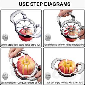 img 3 attached to 🍏 Efficient DYKL Apple Corer Slicer: 12-Blade Divider, 4.1 Inches, Stainless Steel Cutter for Large Apples