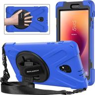 📱 braecnstock galaxy tab a 8.0 2017 case - three layer heavy duty soft silicone hard bumper case, shockproof & scratch resistant, full-body protective case for tab a 8.0 t380/t385 2017 release case (blue) logo