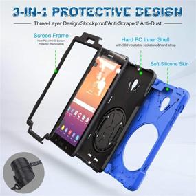 img 3 attached to 📱 BRAECNstock Galaxy Tab A 8.0 2017 Case - Three Layer Heavy Duty Soft Silicone Hard Bumper Case, Shockproof & Scratch Resistant, Full-Body Protective Case for Tab A 8.0 T380/T385 2017 Release Case (Blue)