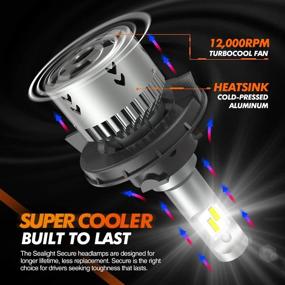 img 2 attached to SEALIGHT H13/9008 LED Bulbs 9140/9145/H10 Fog Lights Combo - Compact 🔦 Design with Fan, 6000K Cool White CSP Chips Lighting (Pack of 4)