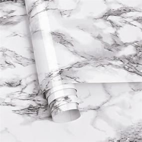 img 3 attached to Transform Your Space with Caltero Marble Wallpaper: 15.7" x 118" Contact Paper for Countertops, Cabinets, Kitchen, and Bathroom - Black White Grey Granite Peel and Stick Self Adhesive Paper