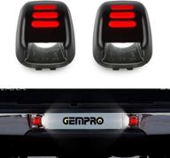 🚗 gempro 2pcs led license plate light assembly replacement for nissan frontier, titan, xterra, armada, suzuki equator - xenon white led lights (red) logo