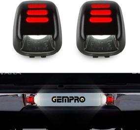 img 4 attached to 🚗 GemPro 2Pcs LED License Plate Light Assembly Replacement for Nissan Frontier, Titan, Xterra, Armada, Suzuki Equator - Xenon White LED Lights (Red)