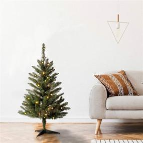 img 3 attached to 🎄 3-Foot Green Kingswood Fir Mini Christmas Tree by National Tree Company - Includes Stand, Artificial