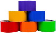 🌈 vibrant colored duct tape - 6 rainbow rolls, 2 inch x 10 yards per roll - craft set logo