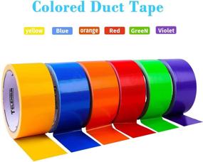 img 3 attached to 🌈 Vibrant Colored Duct Tape - 6 Rainbow Rolls, 2 Inch x 10 Yards per Roll - Craft Set