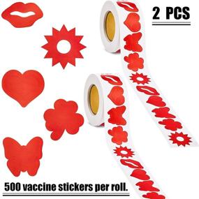 img 2 attached to 🌞 Yisong 2 Rolls of Tanning Stickers with 5 Patterns, 1.5 Inch Sunbathing Safety Decals - Removable Self-Adhesive Stickers, 1000 Pieces in Total
