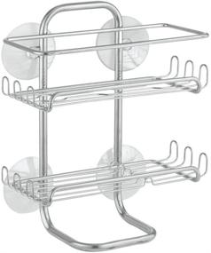 img 4 attached to 🛁 Classico Steel Bathroom Suction Organizer Shelves - 9x4.5x10.75 inches, Silver