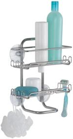 img 2 attached to 🛁 Classico Steel Bathroom Suction Organizer Shelves - 9x4.5x10.75 inches, Silver