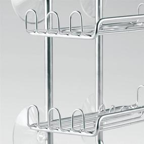 img 1 attached to 🛁 Classico Steel Bathroom Suction Organizer Shelves - 9x4.5x10.75 inches, Silver