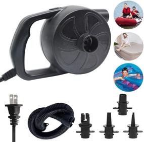 img 4 attached to 🔌 ONG NAMO Electric Air Pump, with 4 Nozzles for Air Mattresses, Beds, Boats, and Swimming Rings, Inflatable Pool Toys - 110V AC (300W)