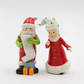 img 3 attached to Appletree Design 4-Inch Naught or Nice Mrs. Claus 🎅 and Santa Salt and Pepper Set - Festive Seasonal Tabletop Decor