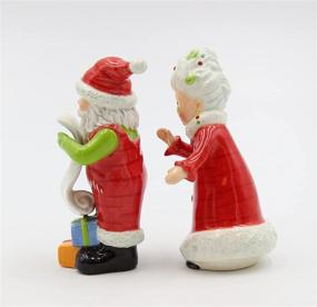 img 1 attached to Appletree Design 4-Inch Naught or Nice Mrs. Claus 🎅 and Santa Salt and Pepper Set - Festive Seasonal Tabletop Decor