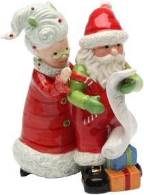 img 4 attached to Appletree Design 4-Inch Naught or Nice Mrs. Claus 🎅 and Santa Salt and Pepper Set - Festive Seasonal Tabletop Decor