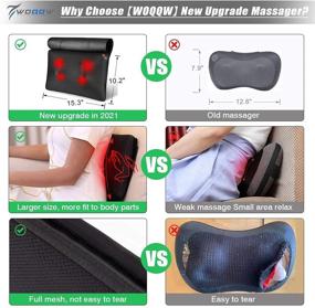 img 1 attached to 🔥 Deep Tissue Back Massager, WOQQW Shiatsu Massage Pillow with Heat for Shoulders, Waist, Legs, Feet - Relieve Muscle Pain, Perfect Gift for Women, Men, Dad, Mom