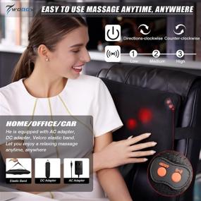 img 3 attached to 🔥 Deep Tissue Back Massager, WOQQW Shiatsu Massage Pillow with Heat for Shoulders, Waist, Legs, Feet - Relieve Muscle Pain, Perfect Gift for Women, Men, Dad, Mom