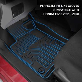 img 2 attached to All-Weather Floor Mats for 2016-2021 Civic Sedan Hatchback Type-R: TPE Guard Liners - Complete Front & Rear Set