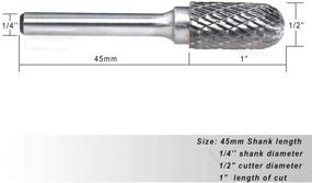 img 2 attached to 🧰 YUFUTOL SC-5 Tungsten Carbide Burr Cylinder Shape Double Cut Rotary Burr File with Radius End (1/2&#34; Cutter Dia X 1&#34; Cutter Length) and 1/4&#39;&#39; Shank - Single Piece