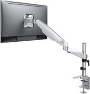 💻 atumtek single monitor desk mount stand - height adjustable aluminum gas spring lcd monitor arm - 15-32 inch computer screen mount with c clamp and grommet mount - arm holds up to 19.8 lbs logo