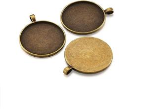 img 4 attached to 🐼 Pandahall 10pcs 40mm Vintage Tibetan Style Alloy Pendant Cabochon Bezel Settings in Antique Bronze, Flat Round Tray