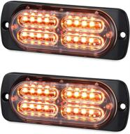 🚦 at-haihan 2-pack waterproof surface mount and grille emergency strobe led amber lights for trucks snow plows construction vehicles safety cars hazard warning - enhanced seo logo