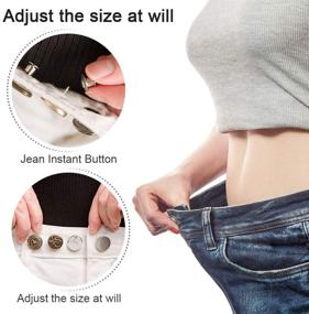 img 3 attached to 👖 [Upgrade] 6 Pcs Button Pins for Jeans | Replacement Jean Button Pins | Removable | Adjustable Instant Pant Button | Extend & Reduce Pant Waist | Tightener Metal Clips Snap Tack | No Sew No Tool | Plastic Storage Box