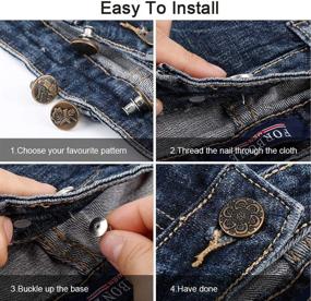 img 1 attached to 👖 [Upgrade] 6 Pcs Button Pins for Jeans | Replacement Jean Button Pins | Removable | Adjustable Instant Pant Button | Extend & Reduce Pant Waist | Tightener Metal Clips Snap Tack | No Sew No Tool | Plastic Storage Box