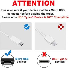 img 2 attached to 🔌 Адаптивное быстрое зарядное устройство для Android и 5-футовый кабель Micro USB: совместимо с Samsung Galaxy, LG, Moto, планшеты - 2 штуки, белое