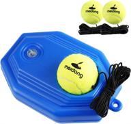 🎾 meidong rebound baseboard tennis trainer with 3 long rope balls - ideal for singles training, self-study practice - perfect tennis training tools for kids, adults, and beginners (blue) логотип