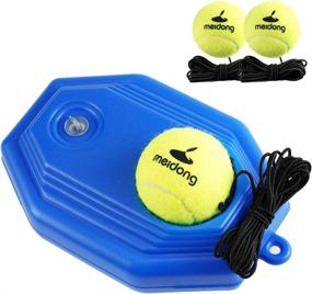 img 4 attached to 🎾 MEIDONG Rebound Baseboard Tennis Trainer with 3 Long Rope Balls - Ideal for Singles Training, Self-Study Practice - Perfect Tennis Training Tools for Kids, Adults, and Beginners (Blue)