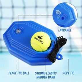 img 3 attached to 🎾 MEIDONG Rebound Baseboard Tennis Trainer with 3 Long Rope Balls - Ideal for Singles Training, Self-Study Practice - Perfect Tennis Training Tools for Kids, Adults, and Beginners (Blue)