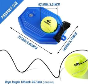 img 2 attached to 🎾 MEIDONG Rebound Baseboard Tennis Trainer with 3 Long Rope Balls - Ideal for Singles Training, Self-Study Practice - Perfect Tennis Training Tools for Kids, Adults, and Beginners (Blue)