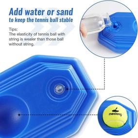 img 1 attached to 🎾 MEIDONG Rebound Baseboard Tennis Trainer with 3 Long Rope Balls - Ideal for Singles Training, Self-Study Practice - Perfect Tennis Training Tools for Kids, Adults, and Beginners (Blue)