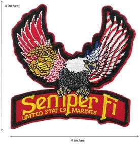 img 1 attached to 🔥 Cute-Patch: Premium USMC Marines Embroidered Iron on Sew on Military Patch