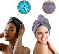 🧖 ultimate hair care with hair towel turban - 2-pack, soft & anti-frizz microfiber for all hair types, ultra-absorbent solution for women, men, and kids logo